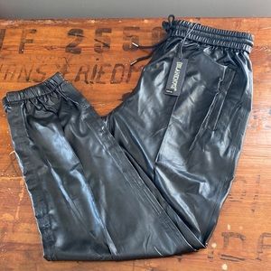 BLANK NYC Faux leather joggers